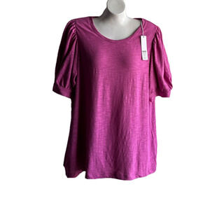 Chico's Pink Puff Elbow Sleeve Top size Large NWT
